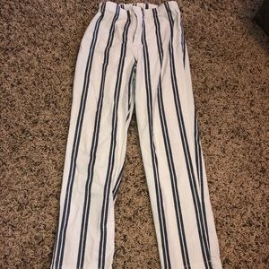 Blue and white striped pants
